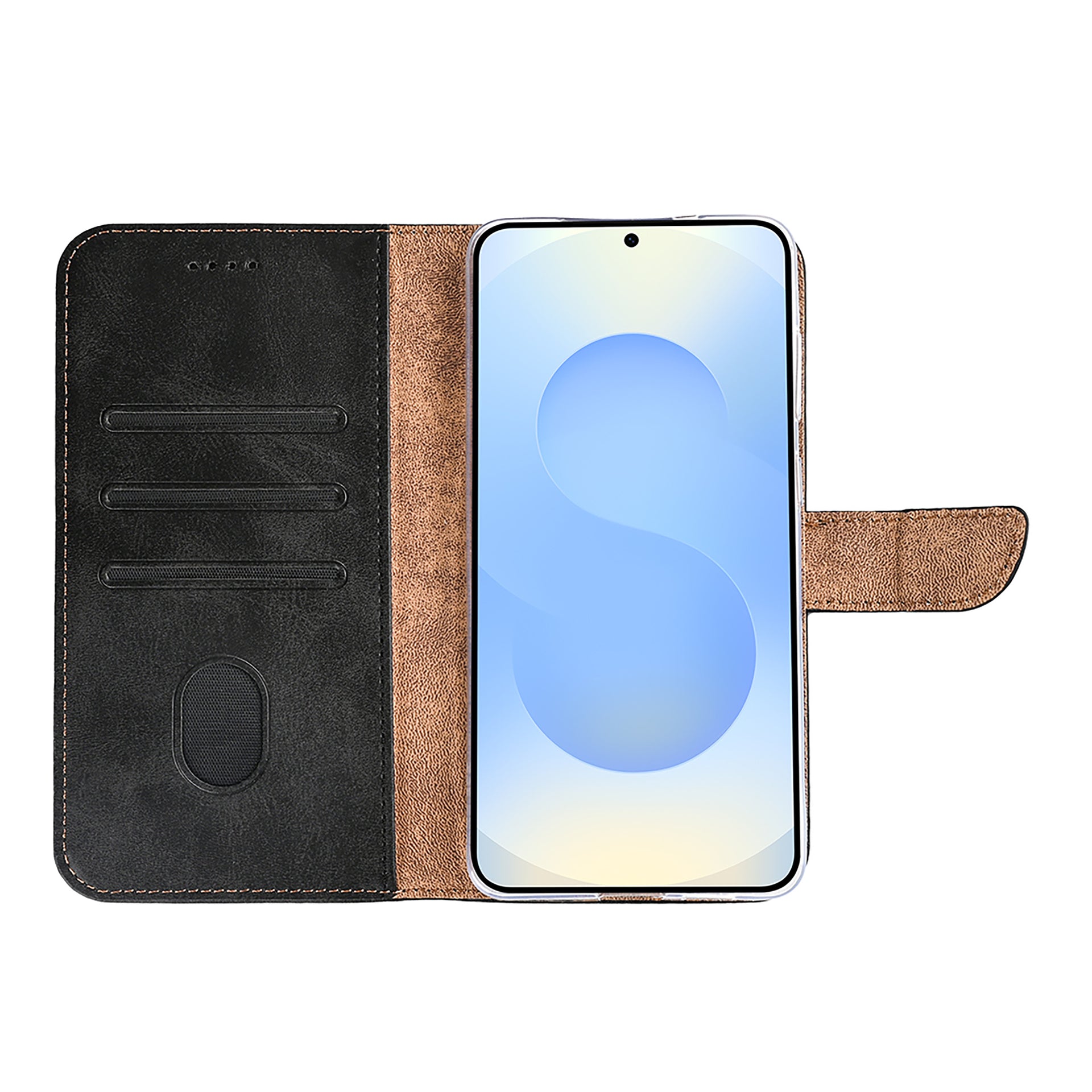 Rixus Bookcase For Samsung Galaxy S25 Edge Black