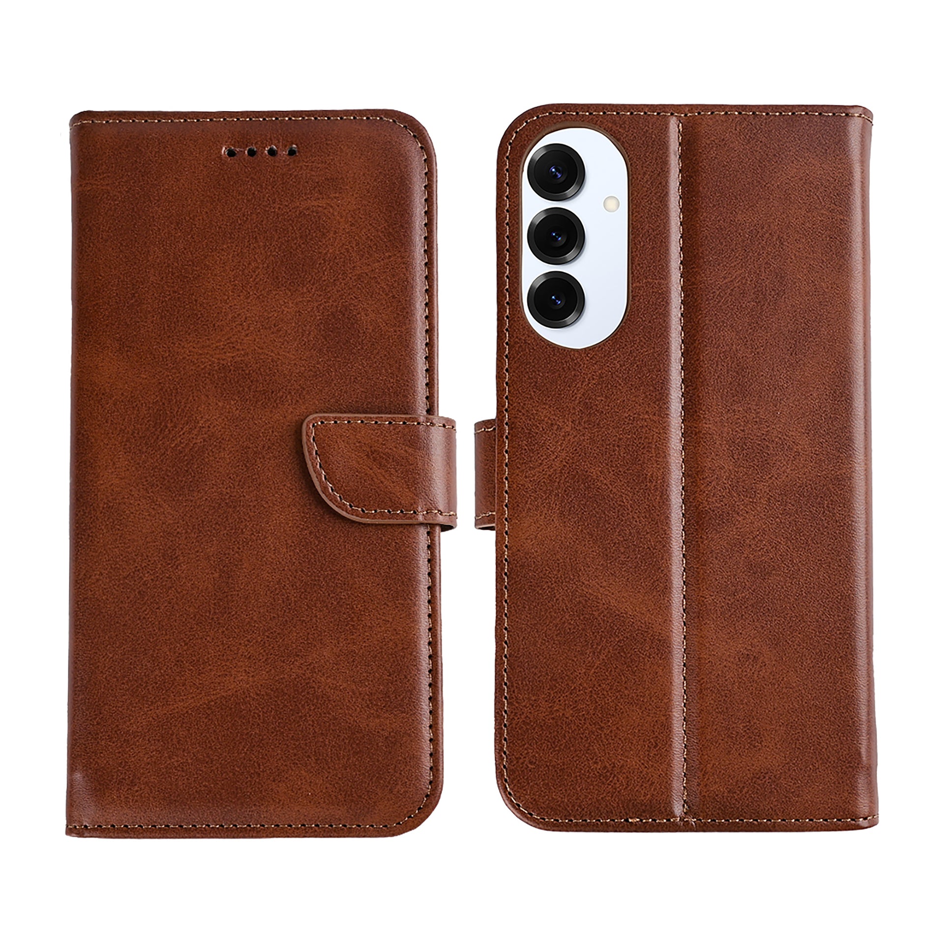 Rixus Bookcase For Samsung Galaxy S25 Edge Brown