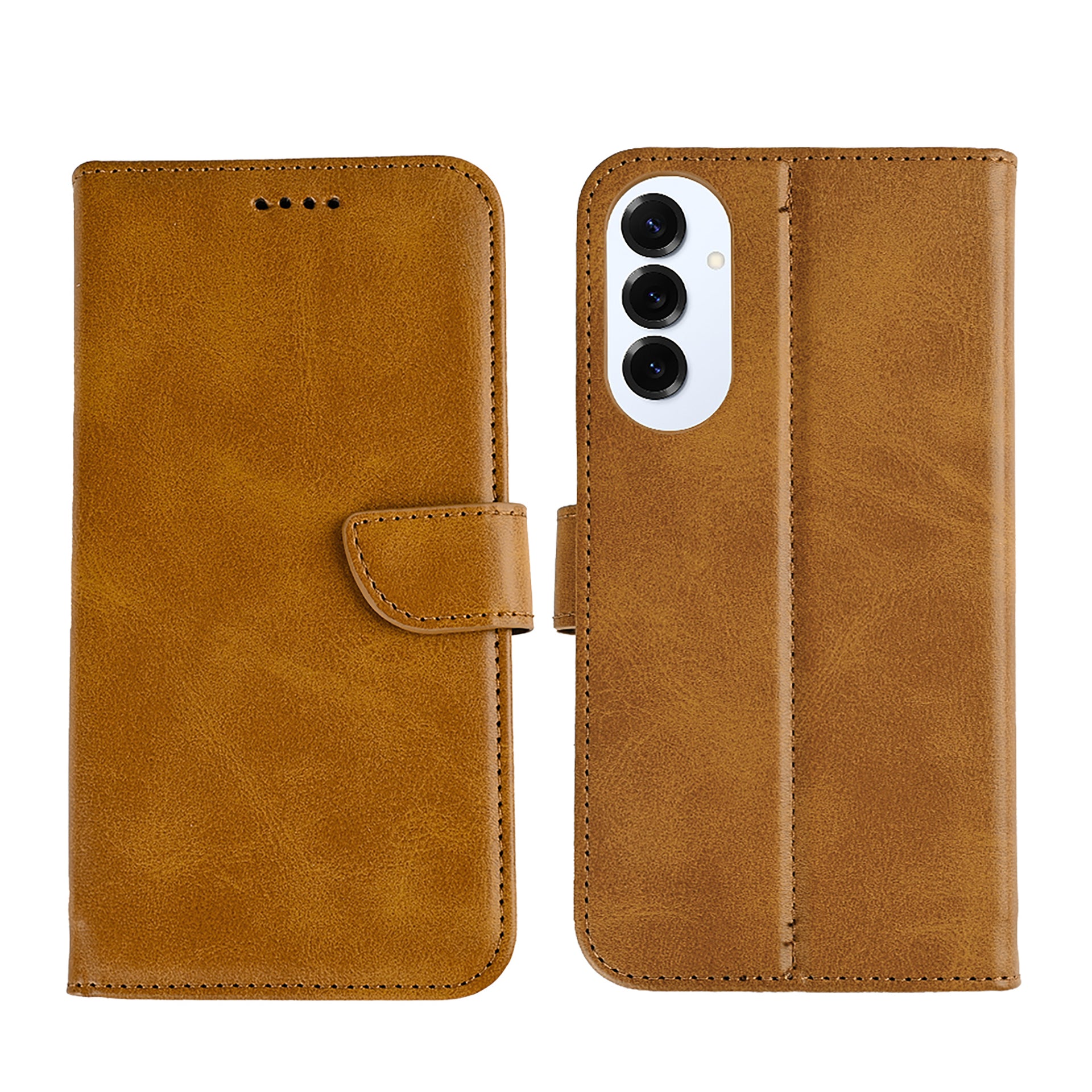 Rixus Bookcase For Samsung Galaxy S25 Edge Light Brown