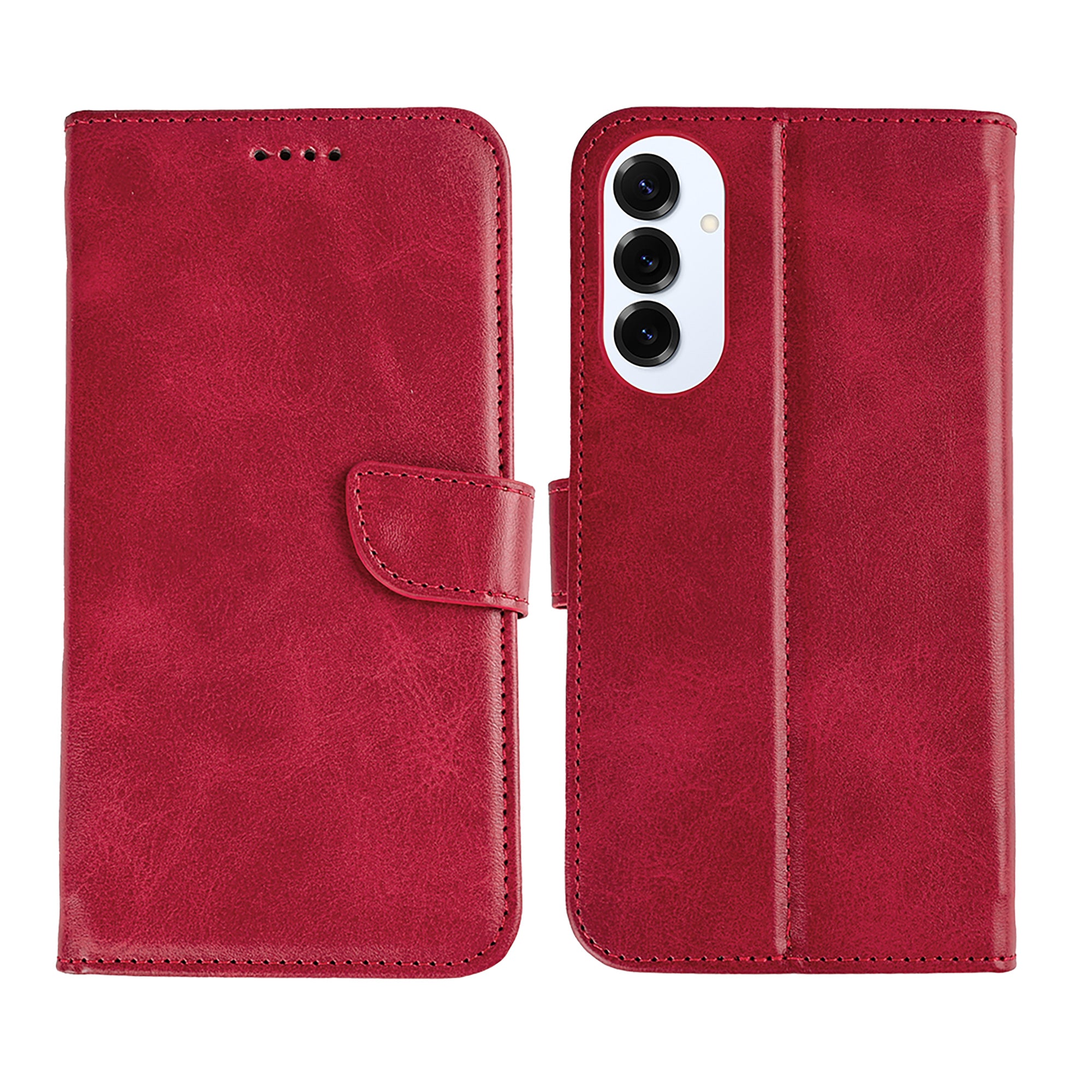Rixus Bookcase For Samsung Galaxy S25 Edge Dark Red