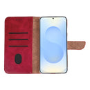 Rixus Bookcase For Samsung Galaxy S25 Edge Dark Red