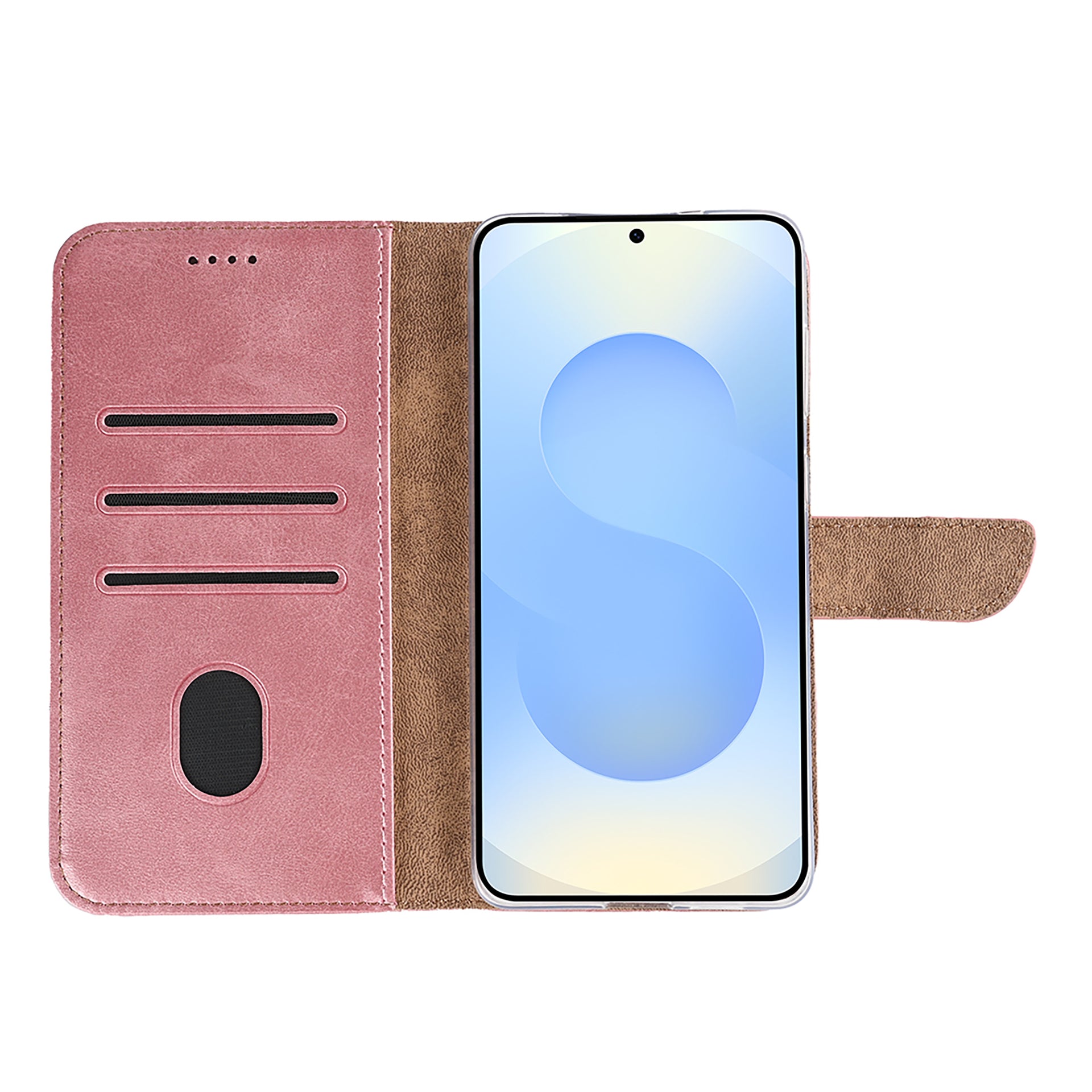 Rixus Bookcase For Samsung Galaxy S25 Edge Pink
