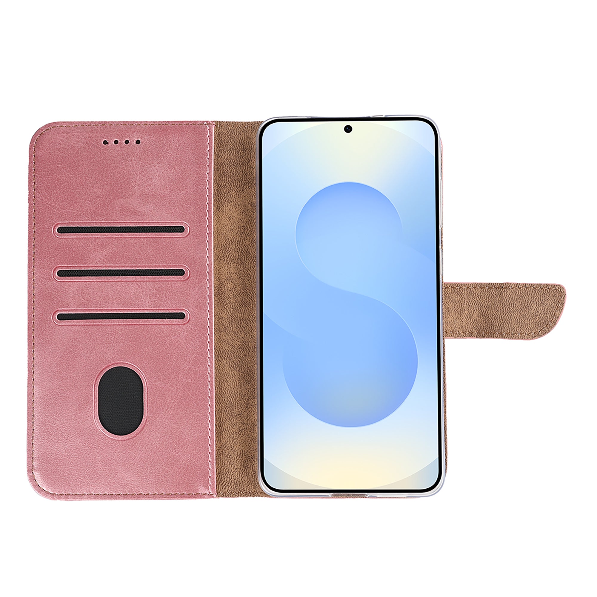 Rixus Bookcase For Samsung Galaxy S25 Edge Pink
