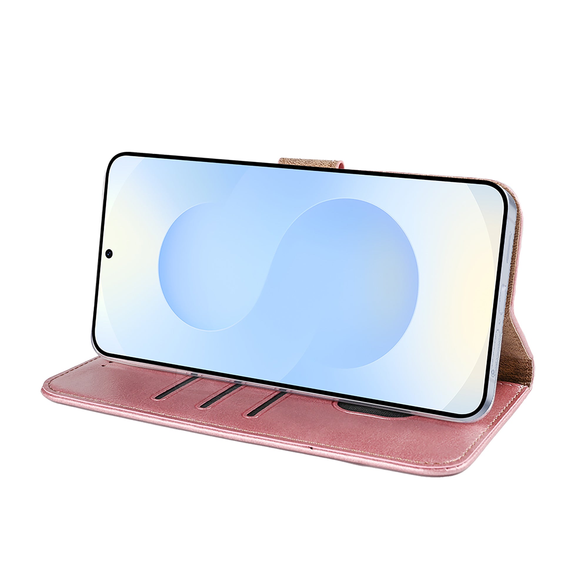 Rixus Bookcase For Samsung Galaxy S25 Edge Pink