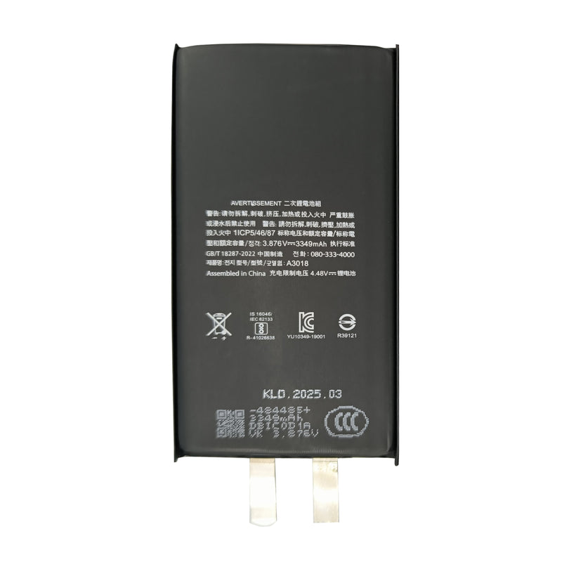 For iPhone 15 Battery (Spot Welding Required) 3349mAh No BMS / IC