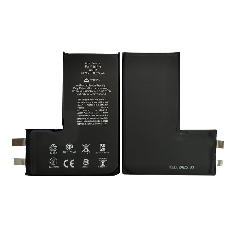 For iPhone 15 Pro Battery (Spot Welding Required) 3274mAh No BMS / IC