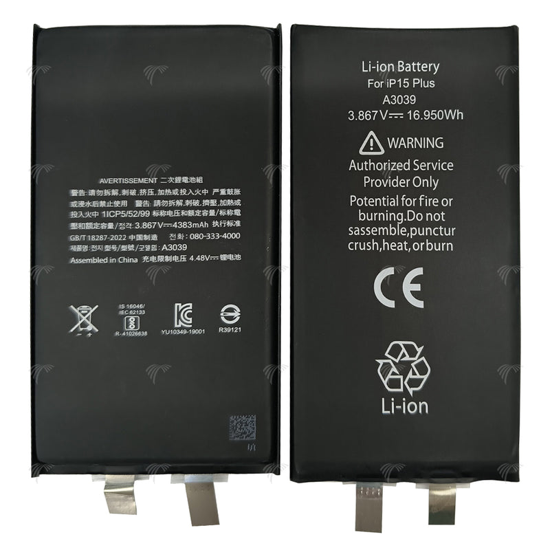 For iPhone 15 Plus Battery (Spot Welding Required) 4383mAh No BMS / IC