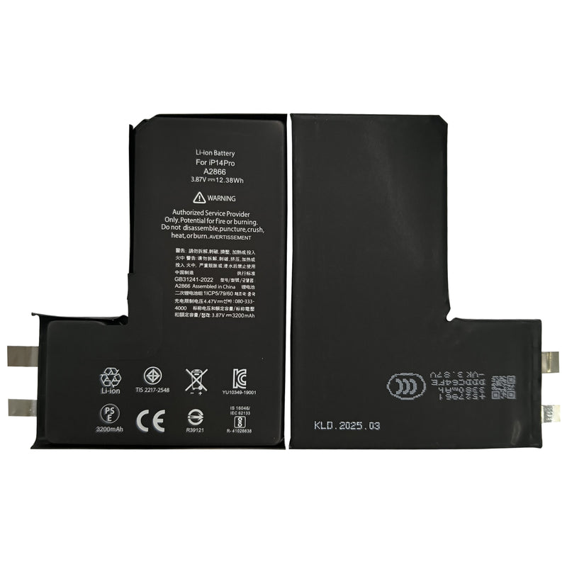 For iPhone 14 Pro Battery (Spot Welding Required) 3200mAh No BMS / IC