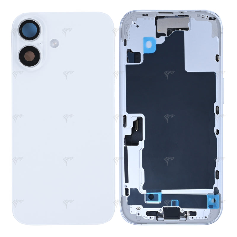 For iPhone 16 Complete Housing Incl. All Small Parts Without Battery And Back Camera White