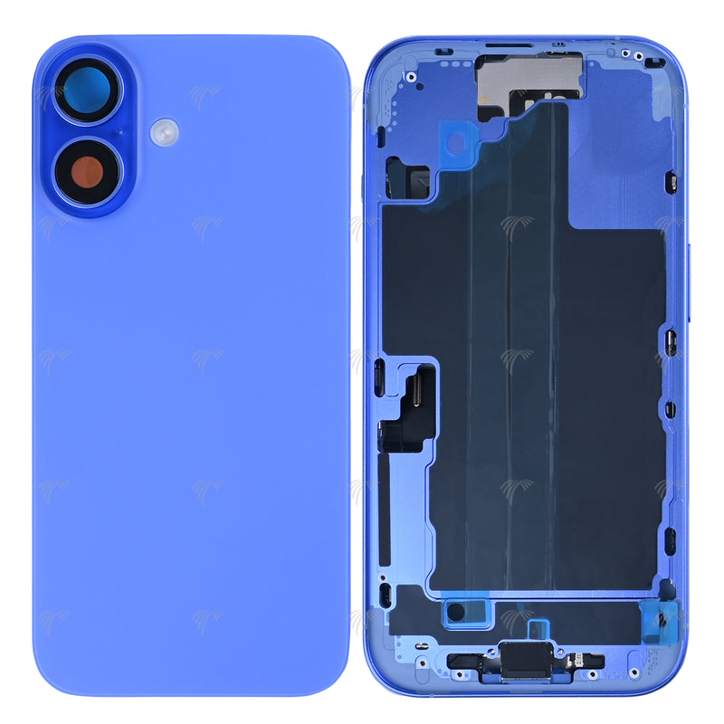 For iPhone 16 Complete Housing Incl. All Small Parts Without Battery And Back Camera Ultramarine