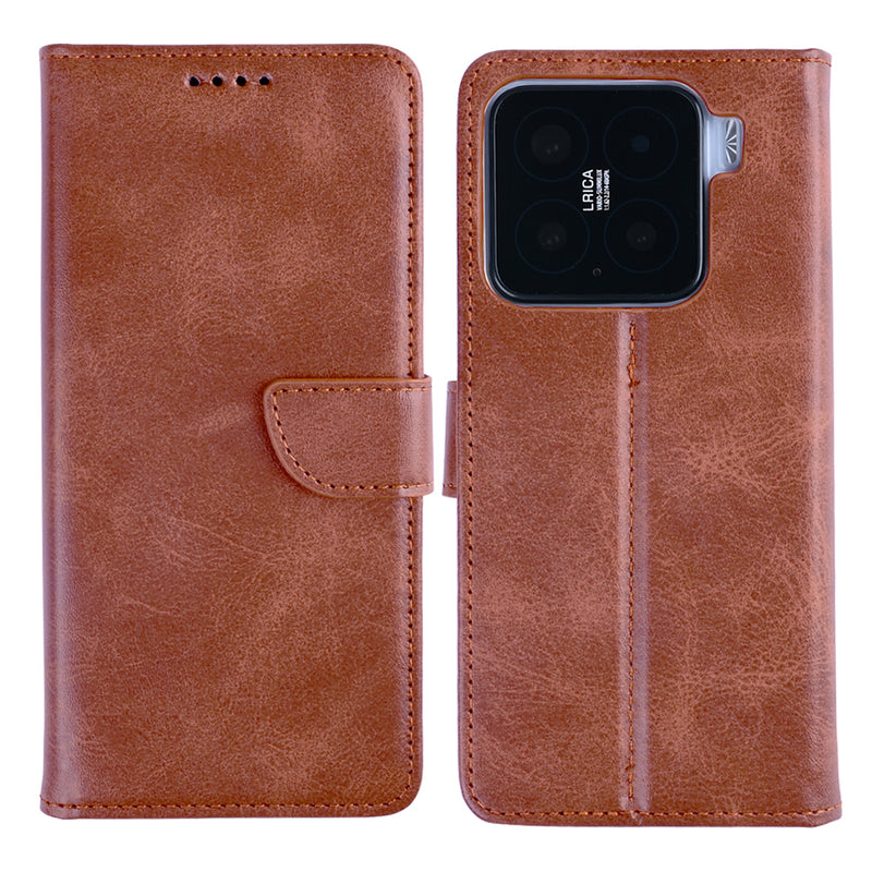 Rixus Bookcase For Xiaomi 15 Brown