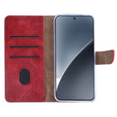 Rixus Bookcase For Xiaomi 15 Dark Red