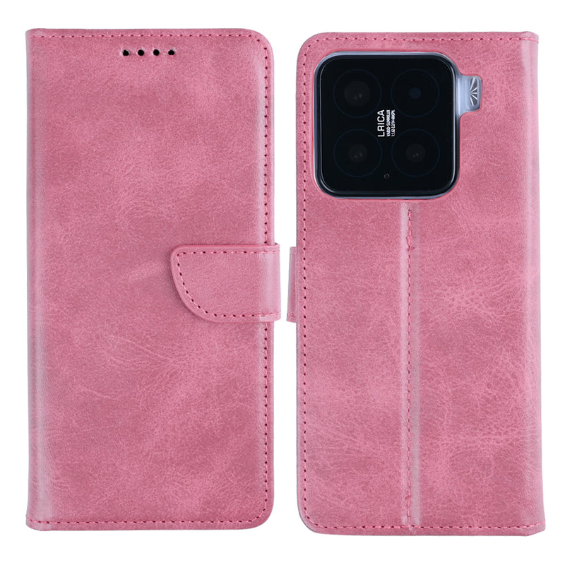 Rixus Bookcase For Xiaomi 15 Pink