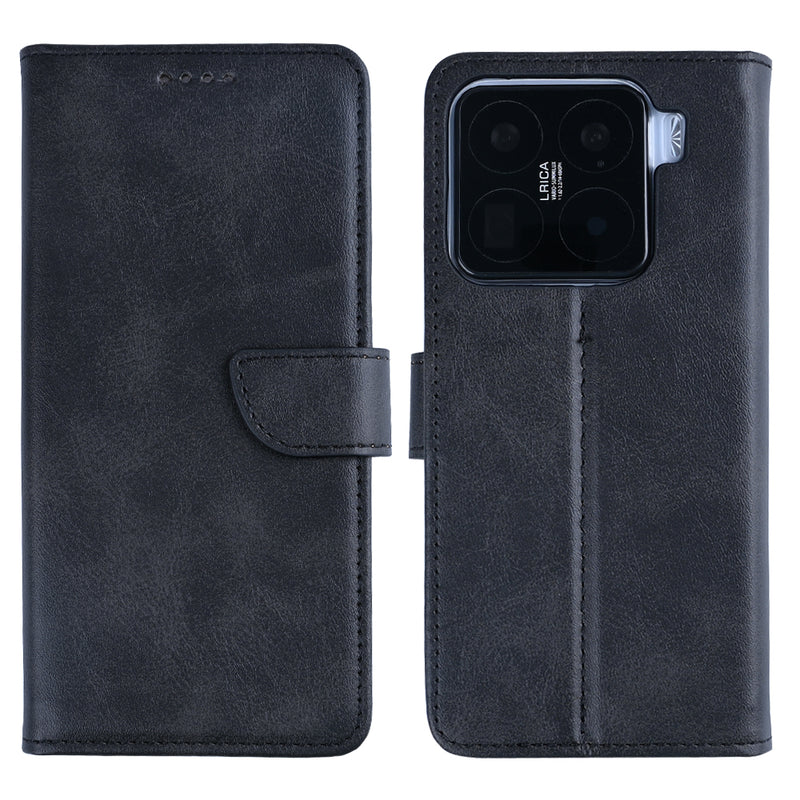 Rixus Bookcase For Xiaomi 15 Pro Black