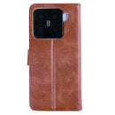 Rixus Bookcase For Xiaomi 15 Pro Brown