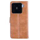 Rixus Bookcase For Xiaomi 15 Pro Light Brown