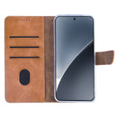 Rixus Bookcase For Xiaomi 15 Pro Light Brown