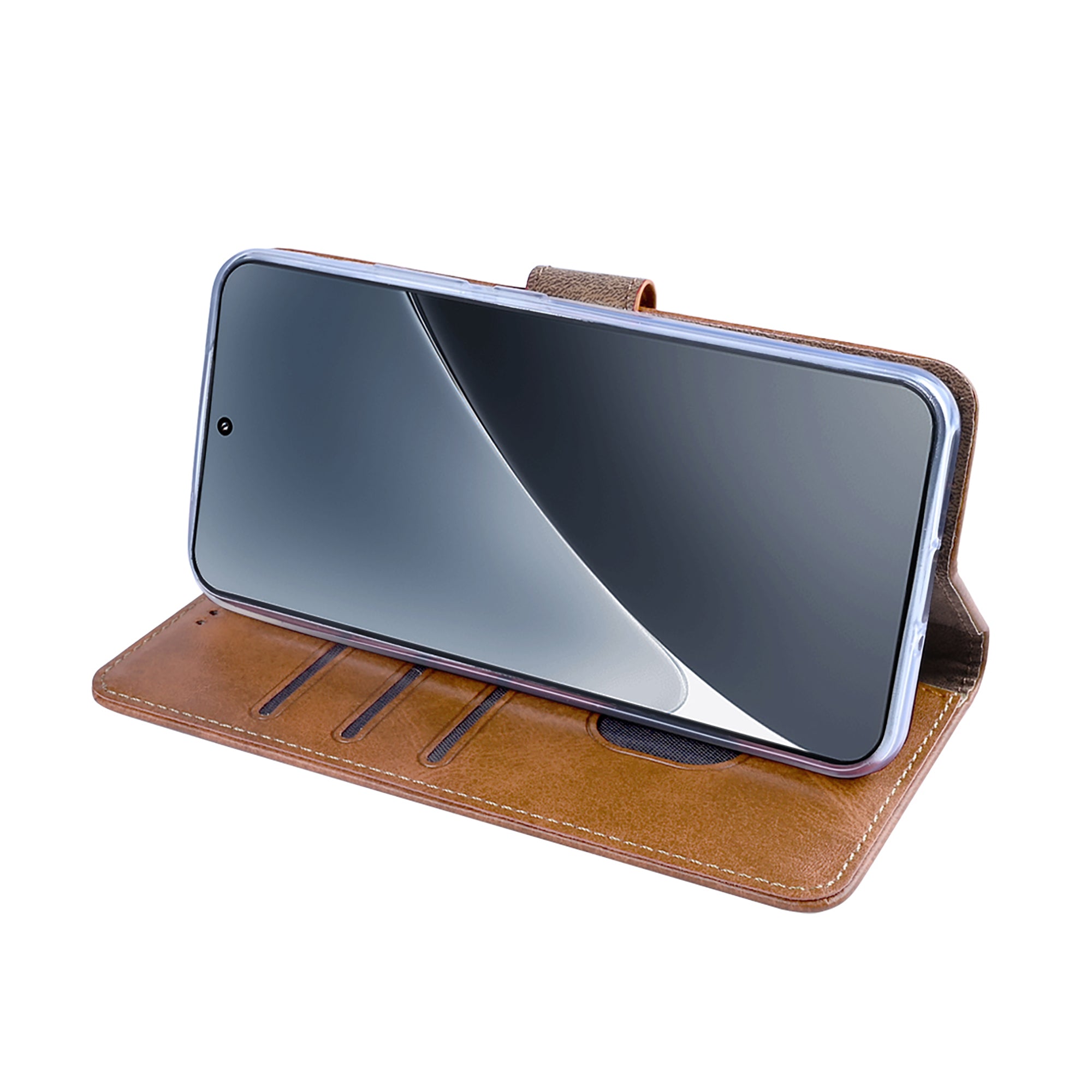 Rixus Bookcase For Xiaomi 15 Pro Light Brown
