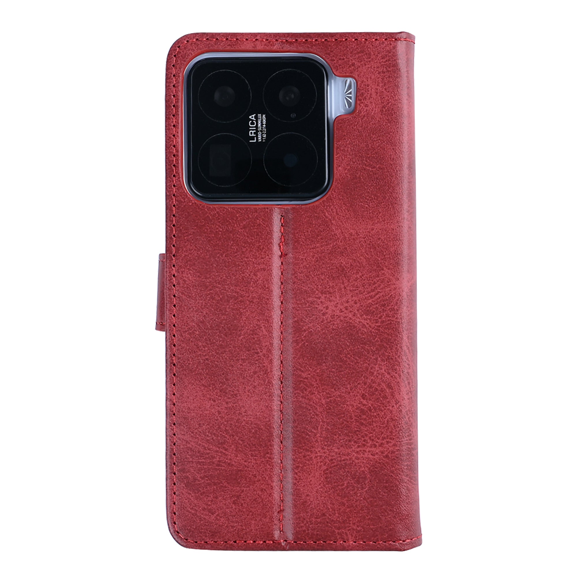 Rixus Bookcase For Xiaomi 15 Pro Dark Red