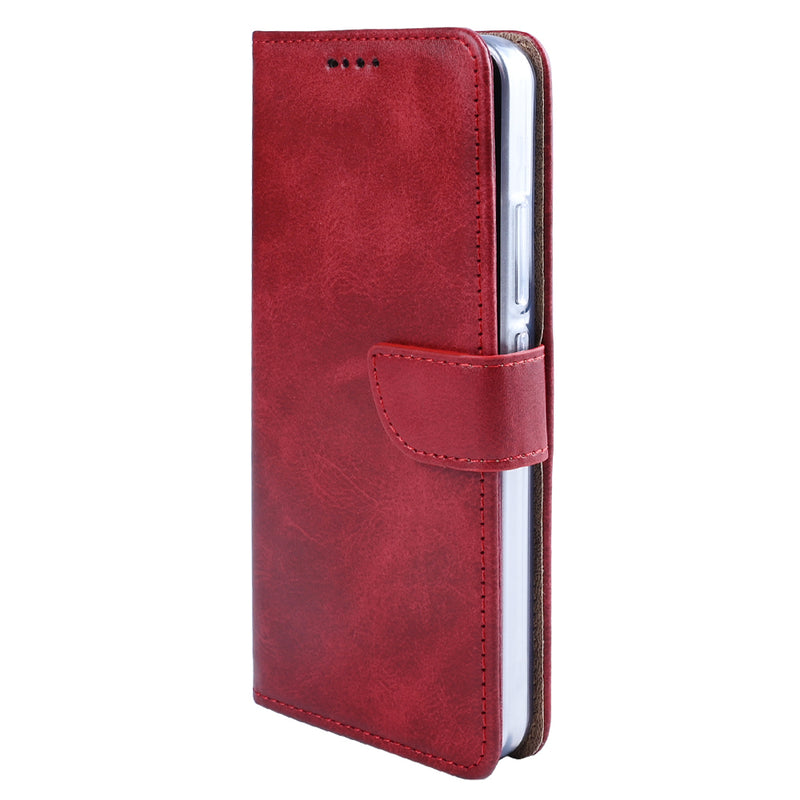 Rixus Bookcase For Xiaomi 15 Pro Dark Red