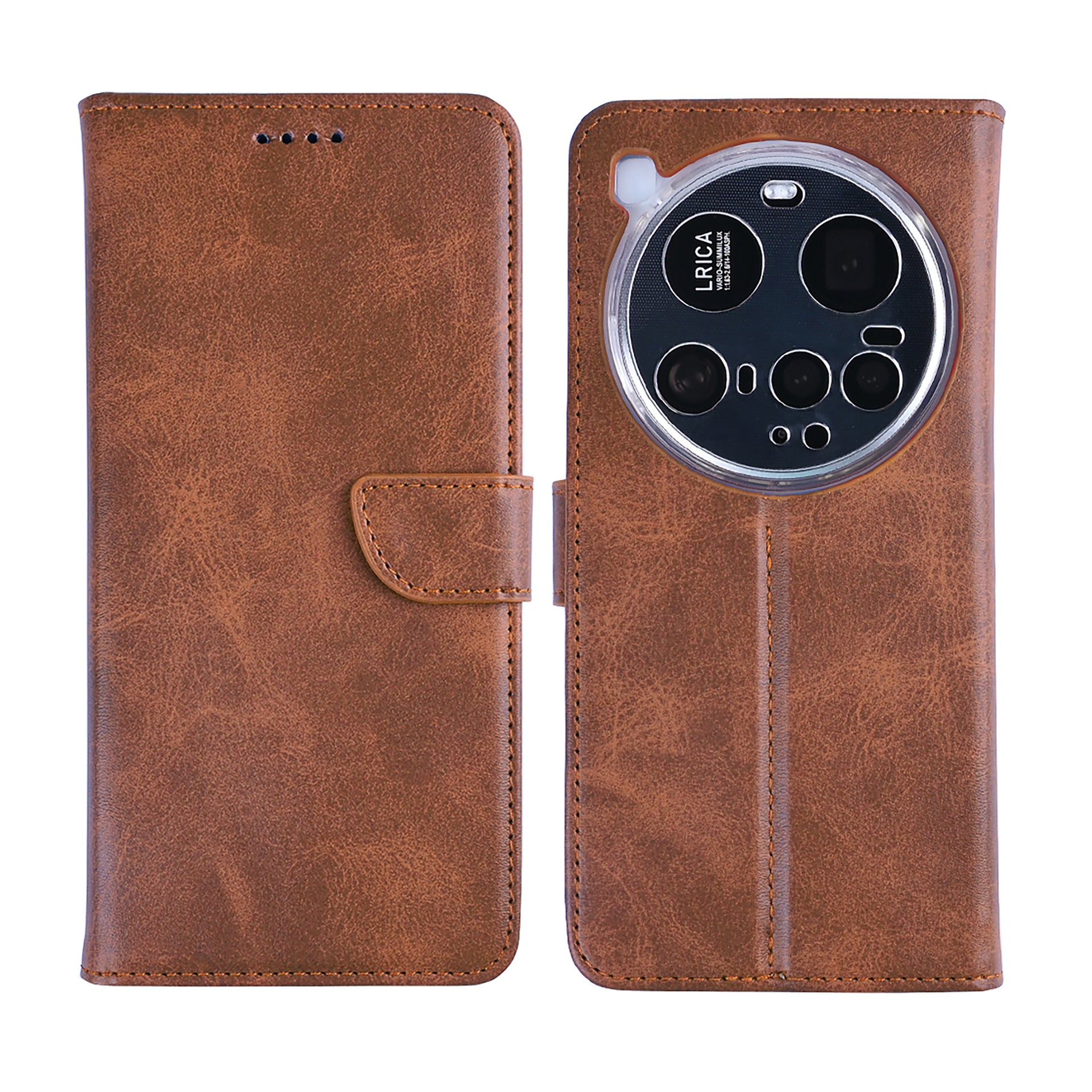 Rixus Bookcase For Xiaomi 15 Ultra Brown
