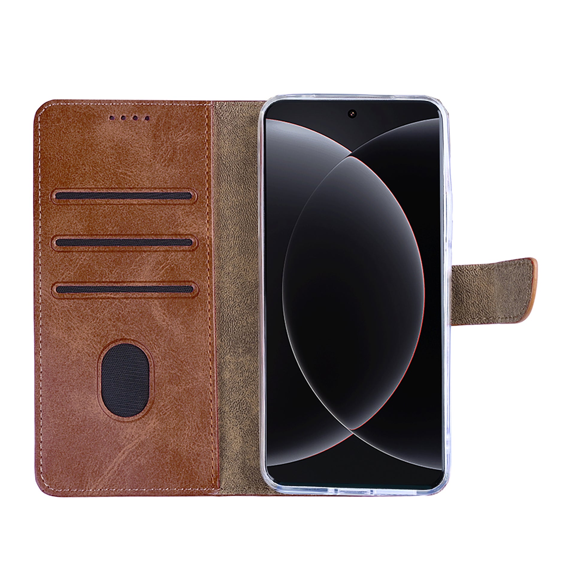 Rixus Bookcase For Xiaomi 15 Ultra Brown