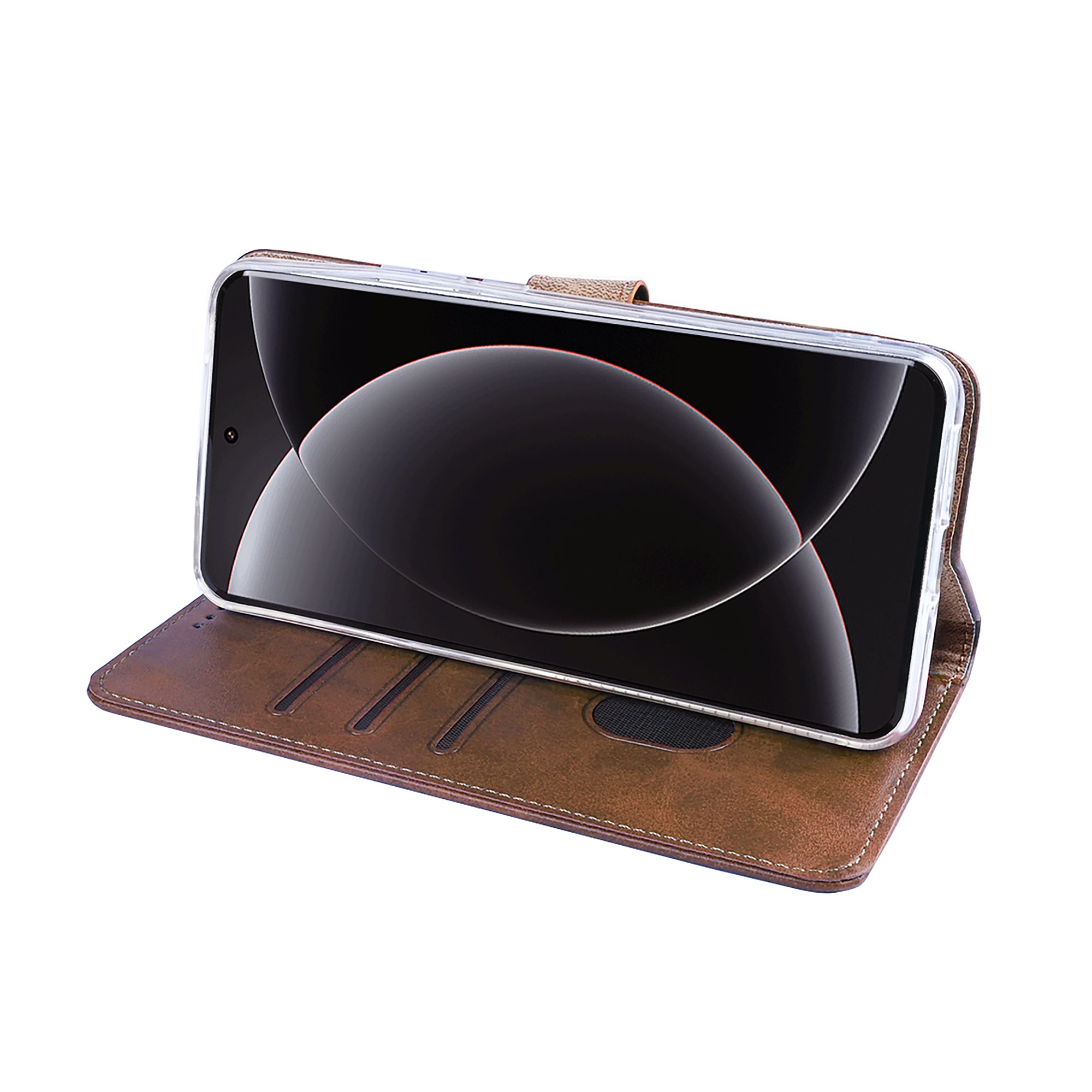 Rixus Bookcase For Xiaomi 15 Ultra Brown