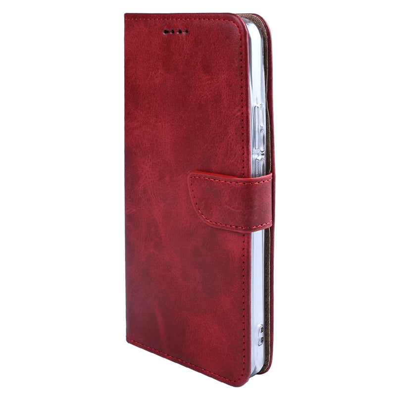 Rixus Bookcase For Xiaomi 15 Ultra Dark Red