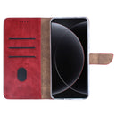 Rixus Bookcase For Xiaomi 15 Ultra Dark Red