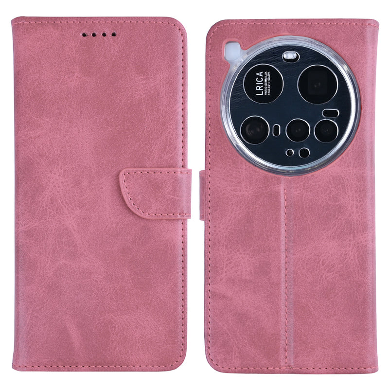 Rixus Bookcase For Xiaomi 15 Ultra Pink