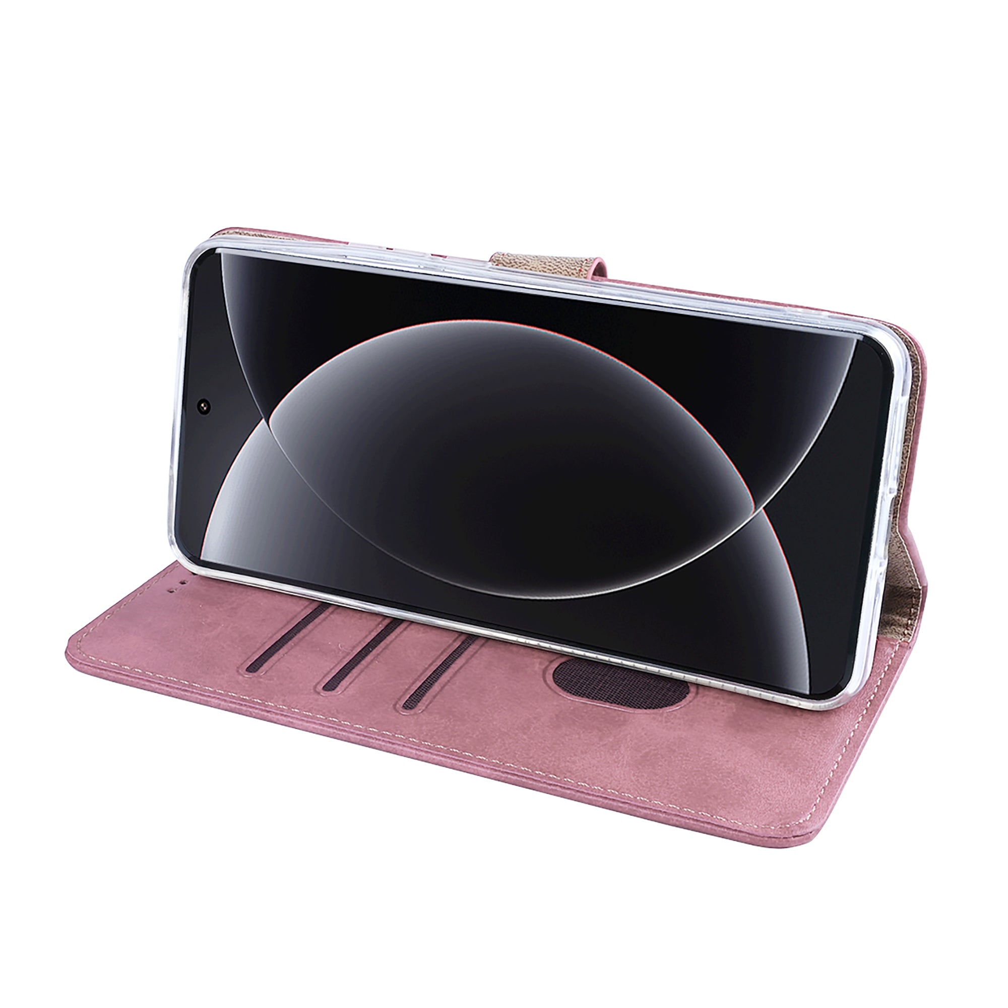 Rixus Bookcase For Xiaomi 15 Ultra Pink