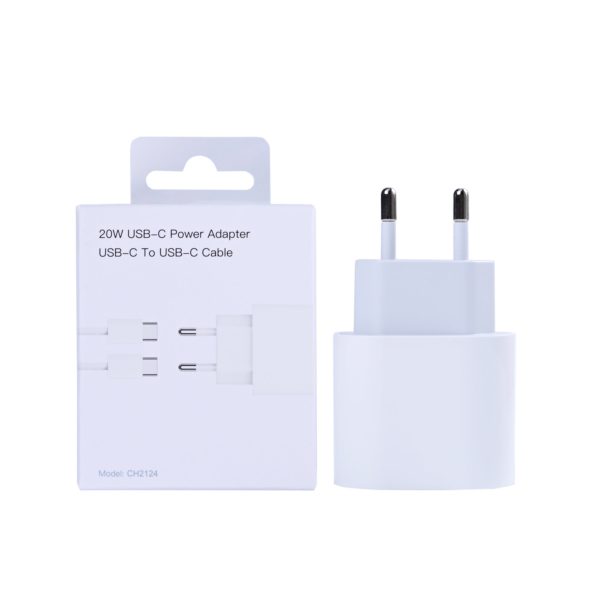 Power Adapter CH2124 With USB-C To USB-C Cable 100cm 20W White Retail Box