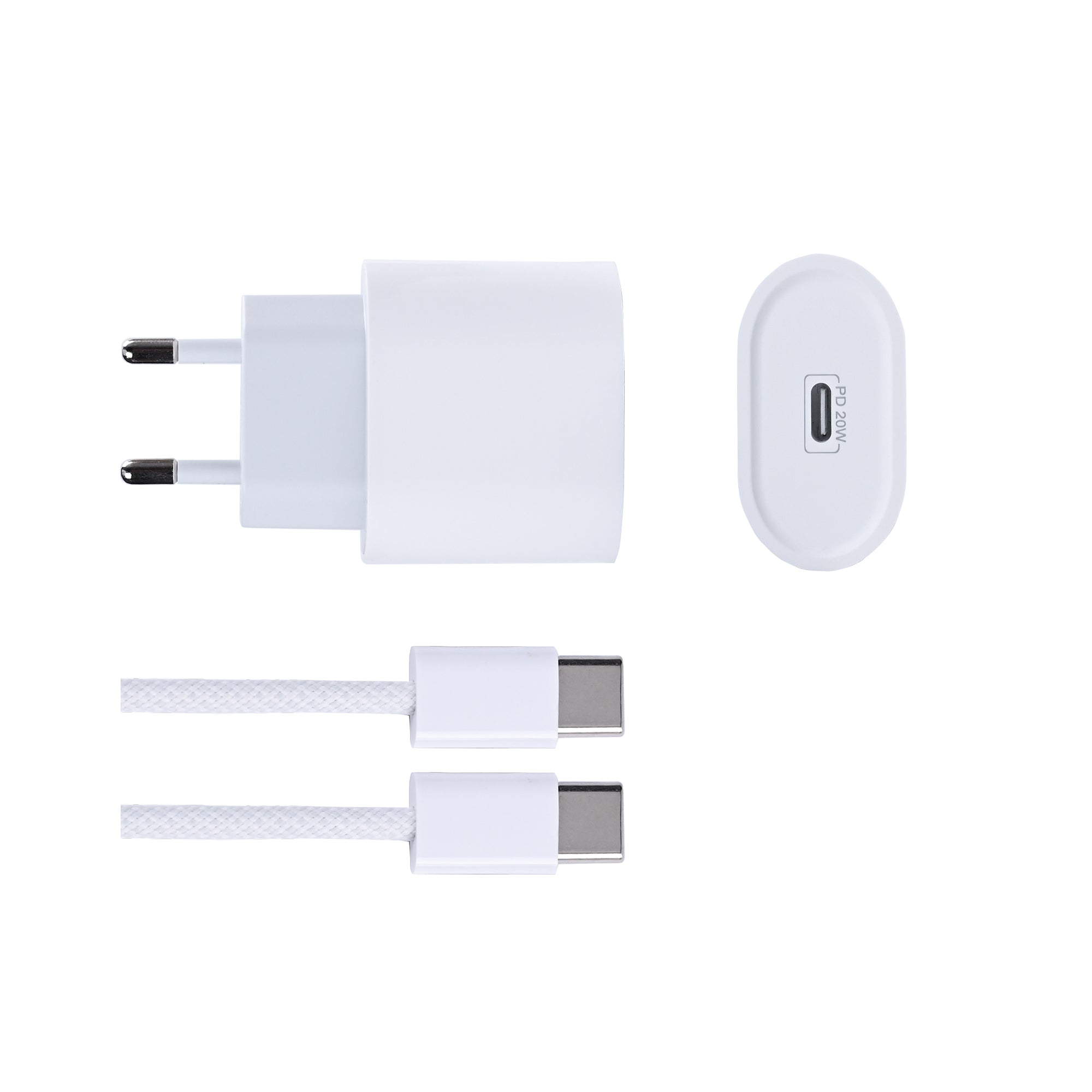Power Adapter CH2124 With USB-C To USB-C Cable 100cm 20W White Retail Box