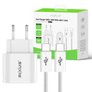 Rixus RXHC30C Fast Charger USB-C To USB-C Cable 1.8m 30W White