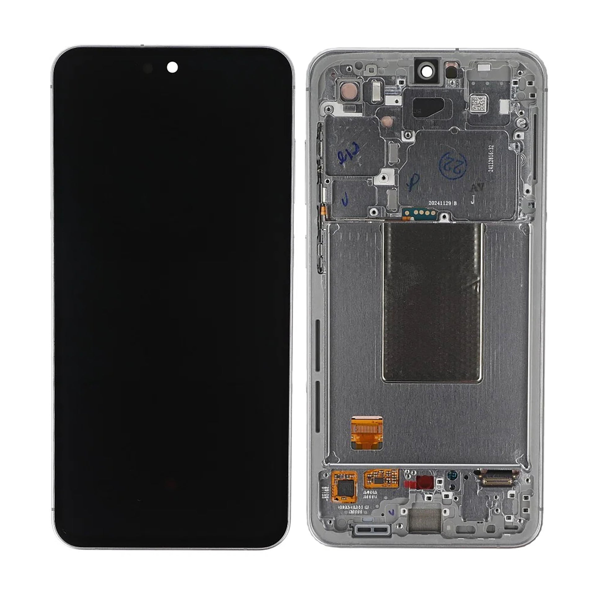 Samsung Galaxy S24 FE S721B Display And Digitizer With Frame Silver Pre-Assembled
