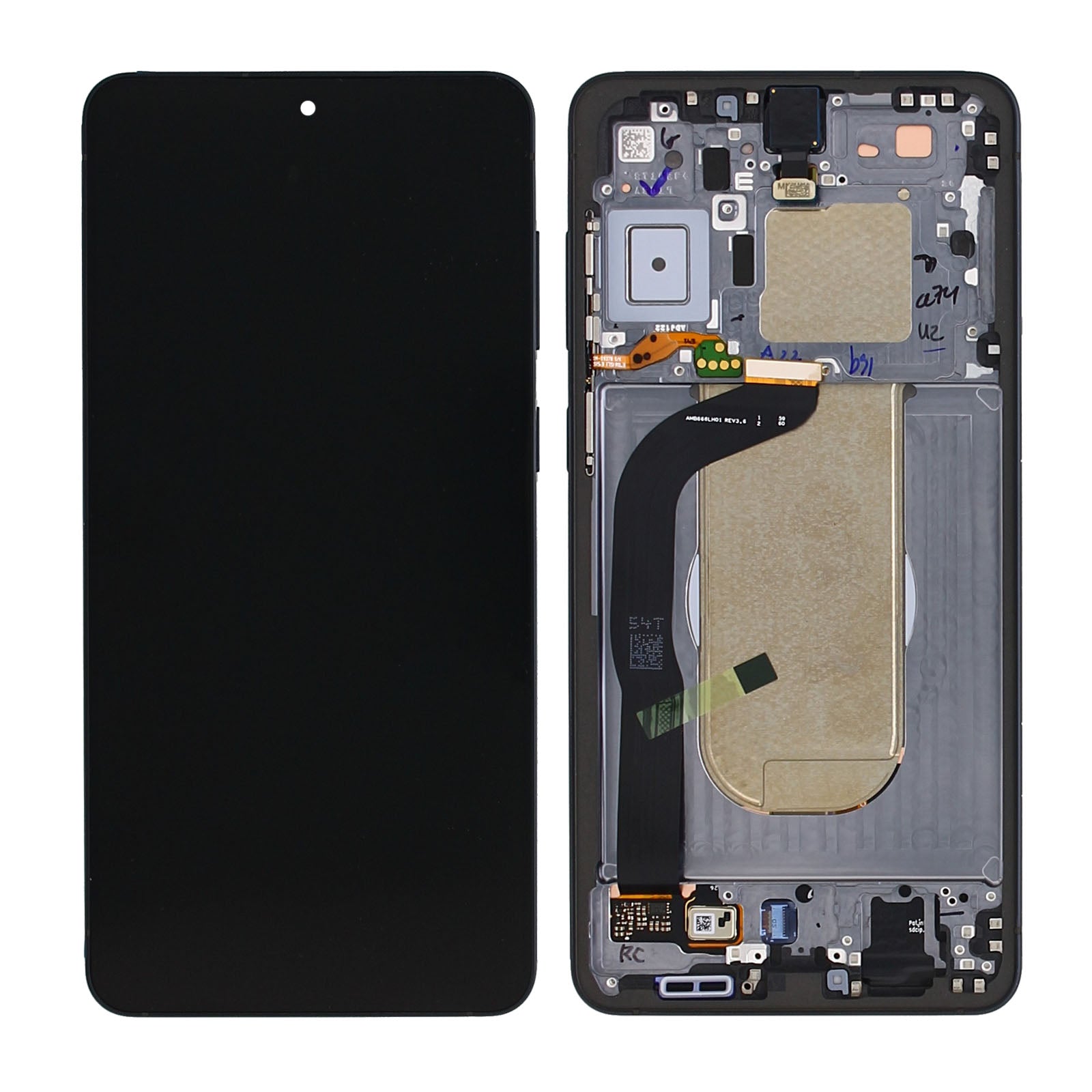 Samsung Galaxy S25 Edge S937B Display And Digitizer With Frame Titanium Jetblack Service Pack