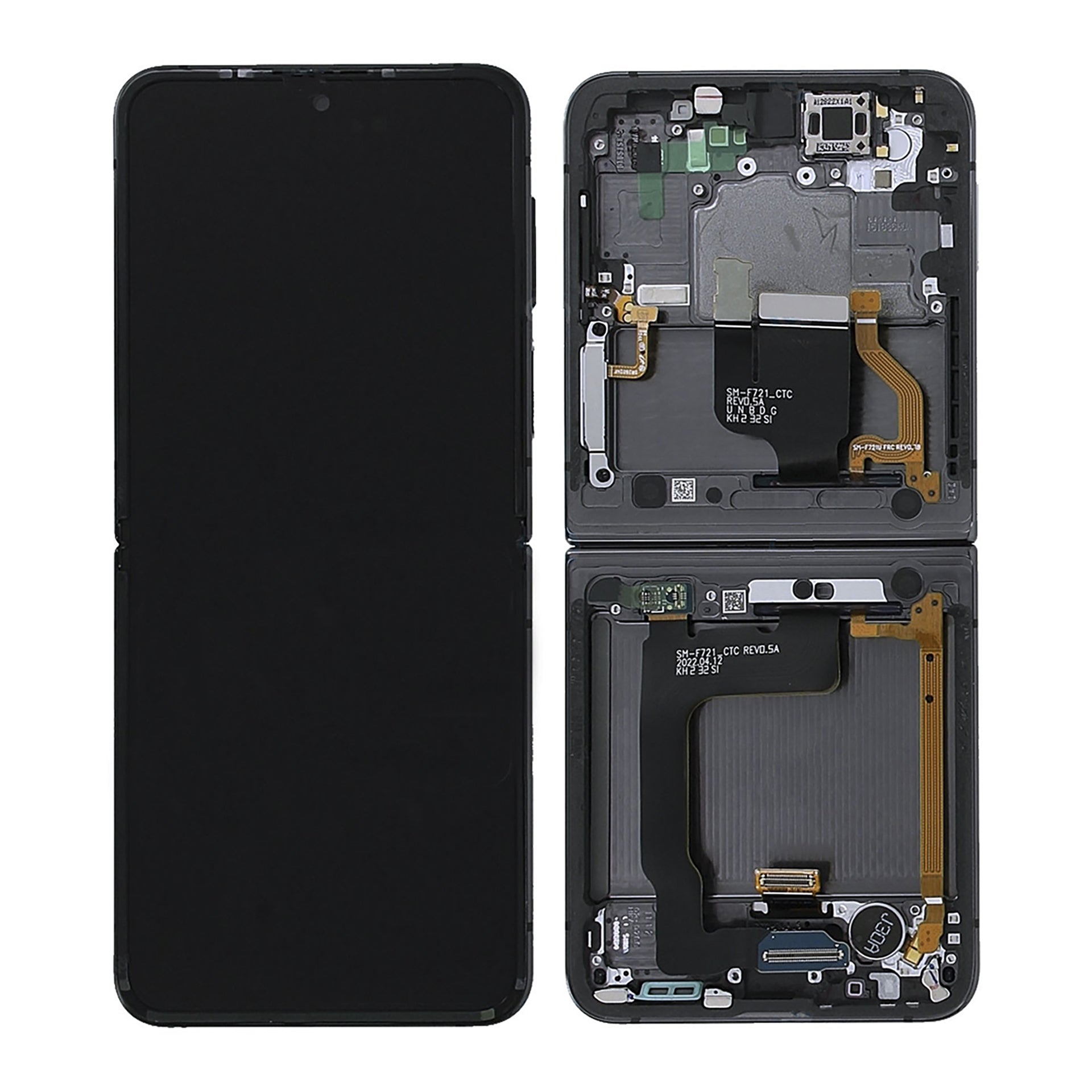 Samsung Galaxy Z Flip4 5G F721B Main Display And Digitizer With Frame Black Service Pack
