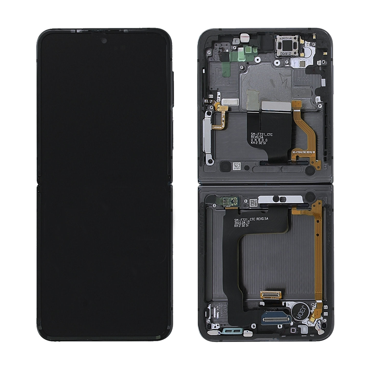 Samsung Galaxy Z Flip4 5G F721B Main Display And Digitizer With Frame Black Service Pack
