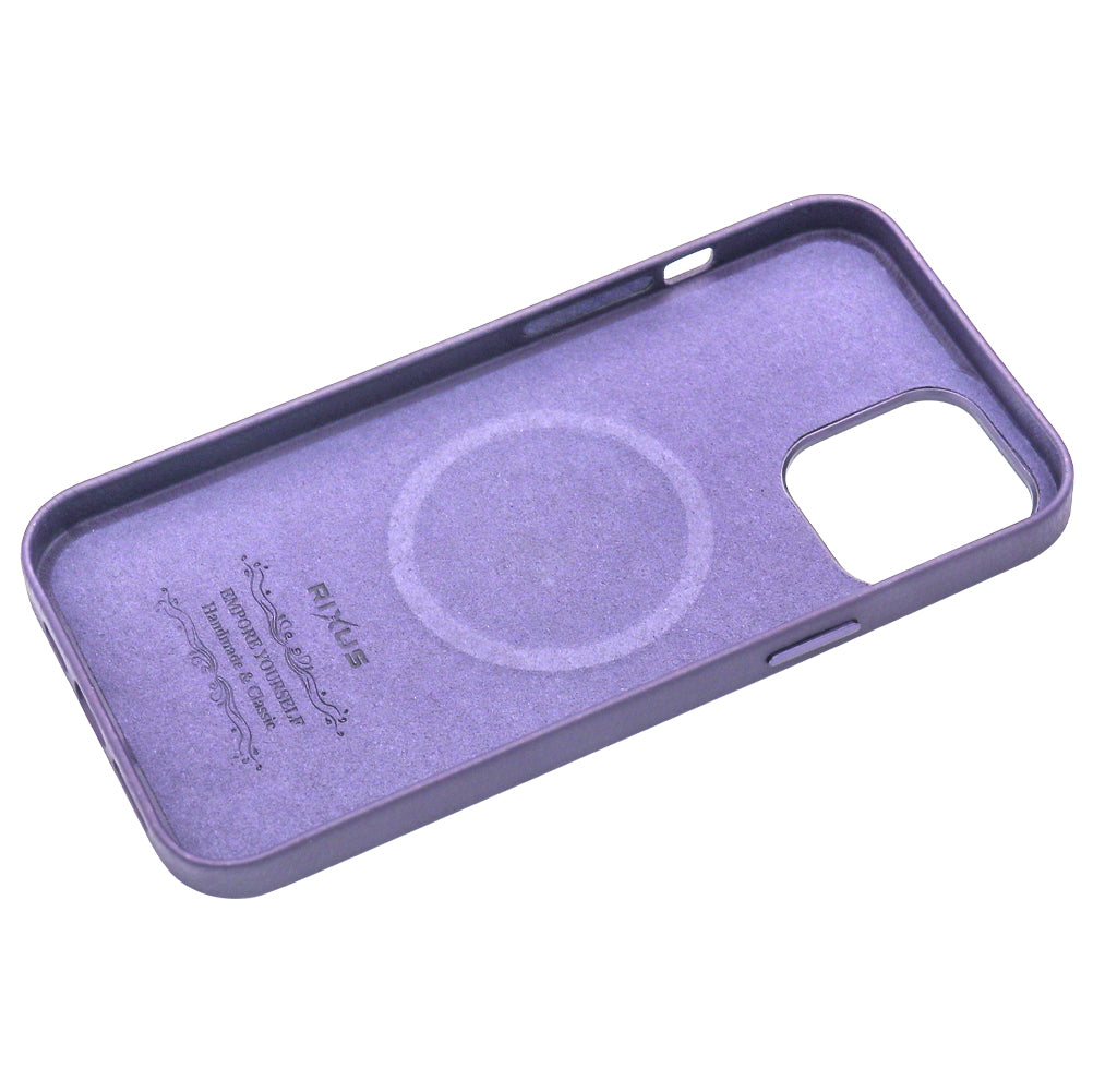 Rixus Classic 02 Case With MagSafe Compatible For Apple iPhone 12 Pro Max Purple