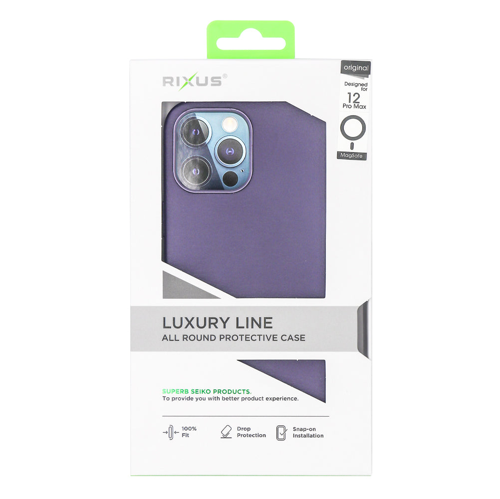 Rixus Classic 02 Case With MagSafe Compatible For Apple iPhone 12 Pro Max Purple