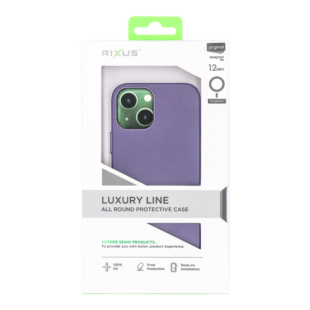 Rixus Classic 02 Case With MagSafe Compatible For Apple iPhone 12 Mini Purple