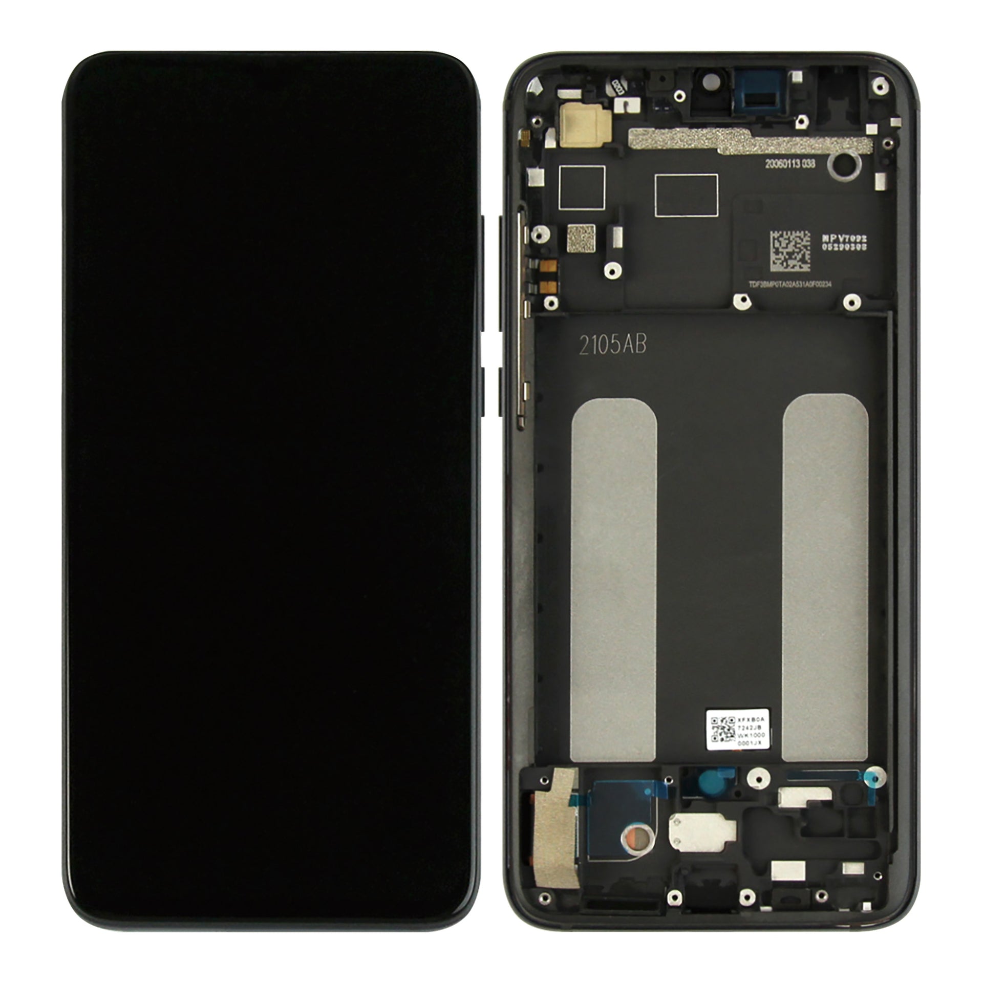Xiaomi Mi 9 Lite Display And Digitizer With Frame Black Service Pack