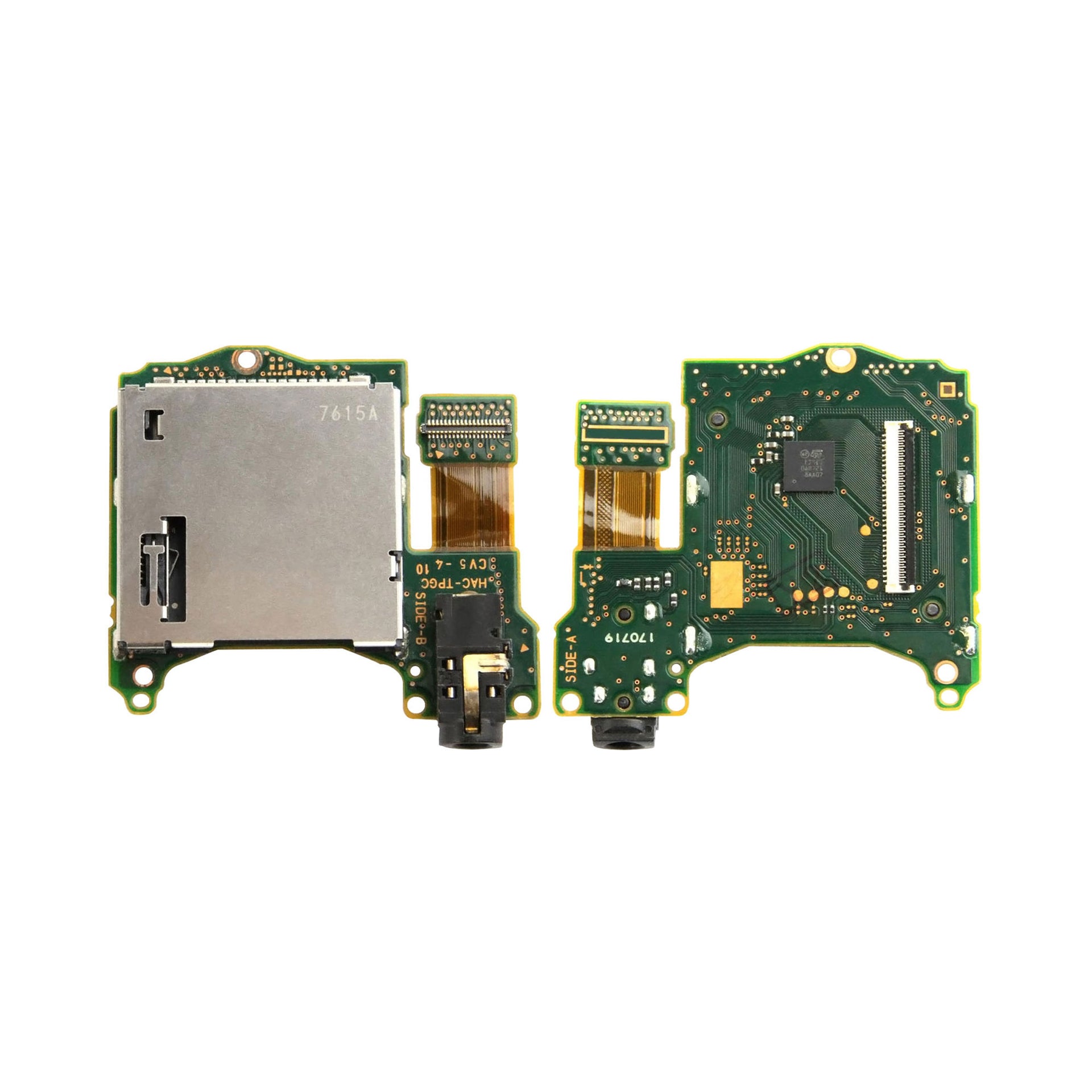 For Nintendo Switch Game Cartridge Card Reader Slot And Audio Port PCB Silver OEM