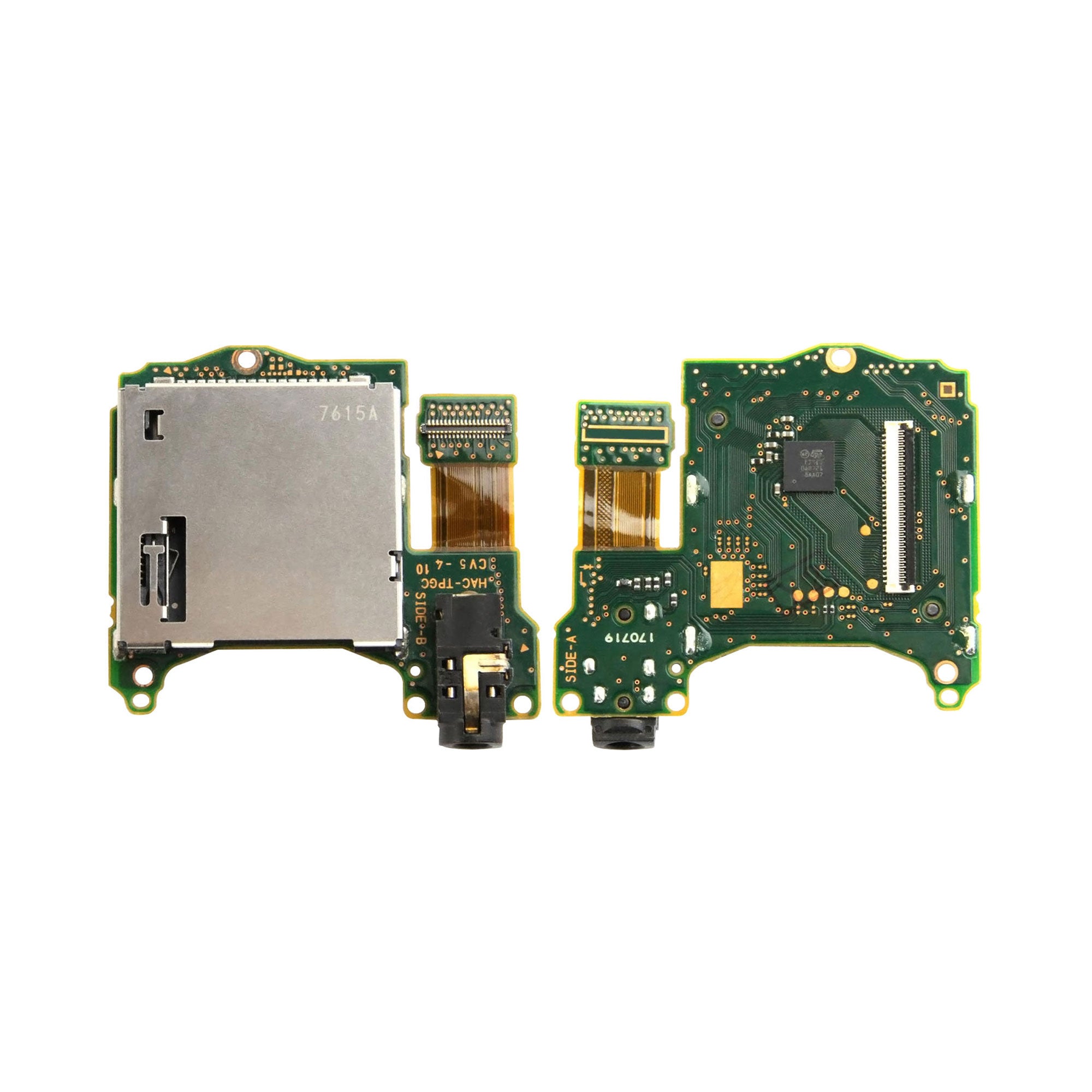 For Nintendo Switch Game Cartridge Card Reader Slot And Audio Port PCB Silver OEM