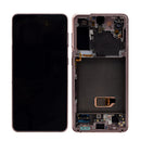 Samsung Galaxy S21 5G G991B Display And Digitizer With Frame Phantom Pink Service Pack