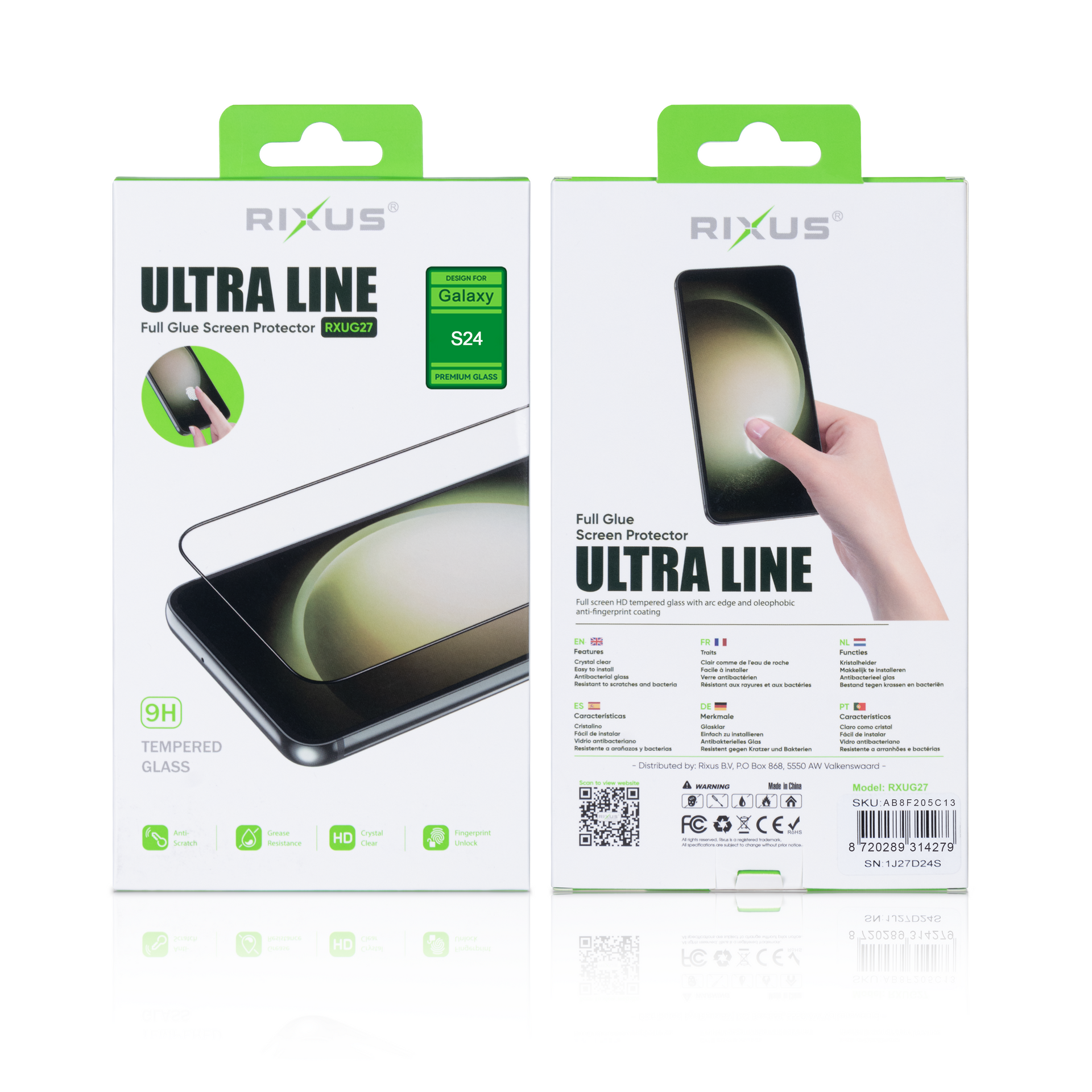 Rixus Clear HD Ultra Line Tempered Glass For Samsung Galaxy S24, S25
