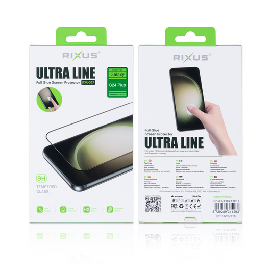 Rixus Clear HD Ultra Line Tempered Glass For Samsung Galaxy S24 Plus, S25 Plus