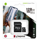 Kingston 128GB Canvas Select Plus MicroSD Memory Card 100R A1 C10 Card With Adapter