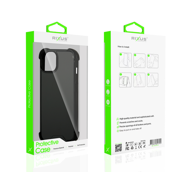 Rixus Anti-Burst Case For iPhone 14 Plus Black