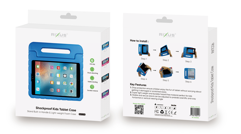Rixus RXTC06 Tablet Kids Case For IPad 2, 3, 4 9.7'' Purple